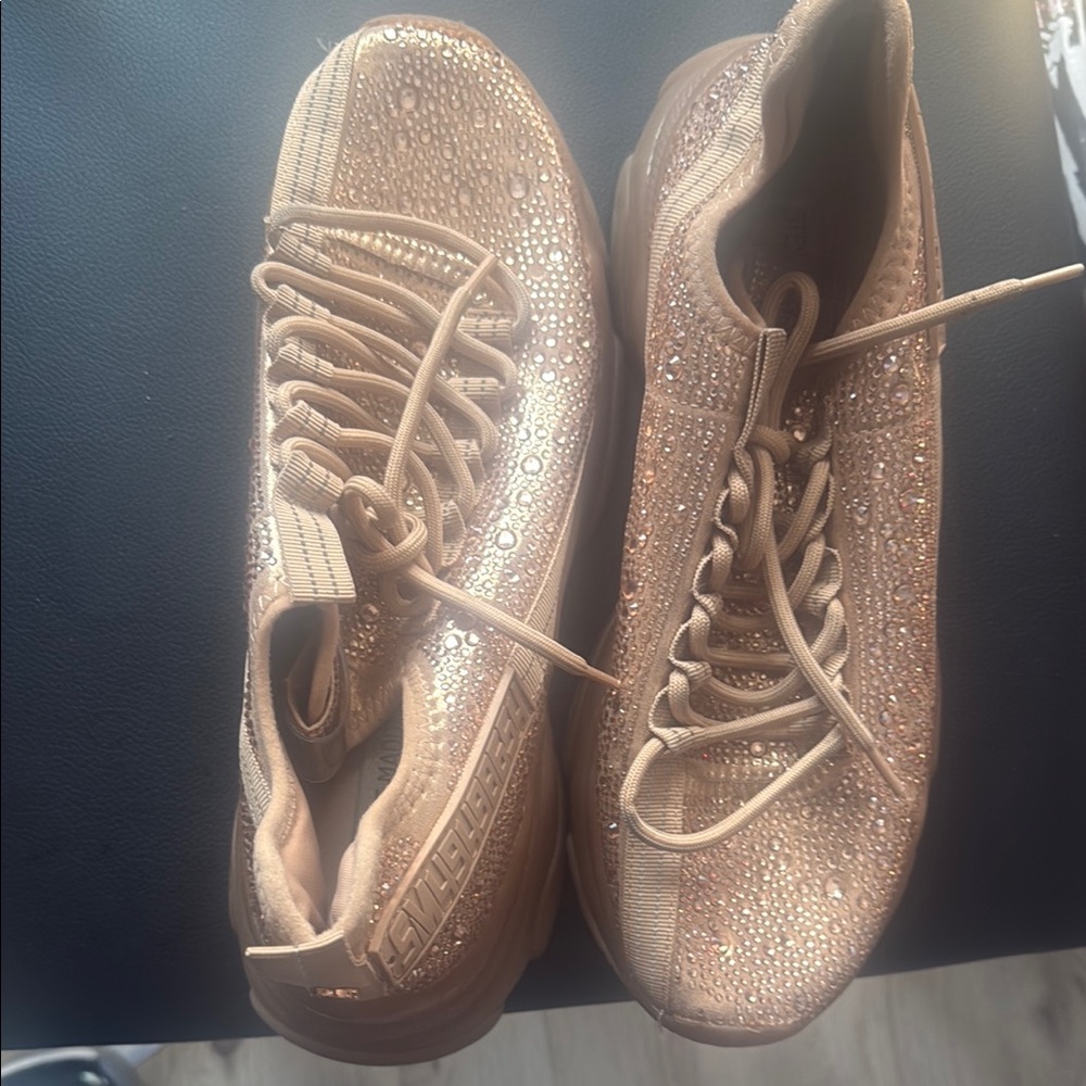 Steve Madden Gold Sneakers with Textured Upper